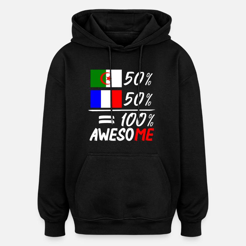 Moitié Français moitié Algérien - Oversized Unisex Hoodie - black