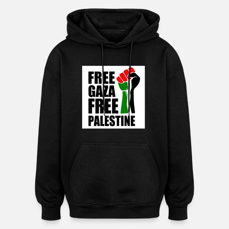 Free gaza Free palestine - Sweat à capuche oversize unisexe - noir