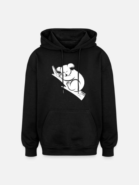 Sleeping koala on a branch - Oversized Unisex Hoodie - black