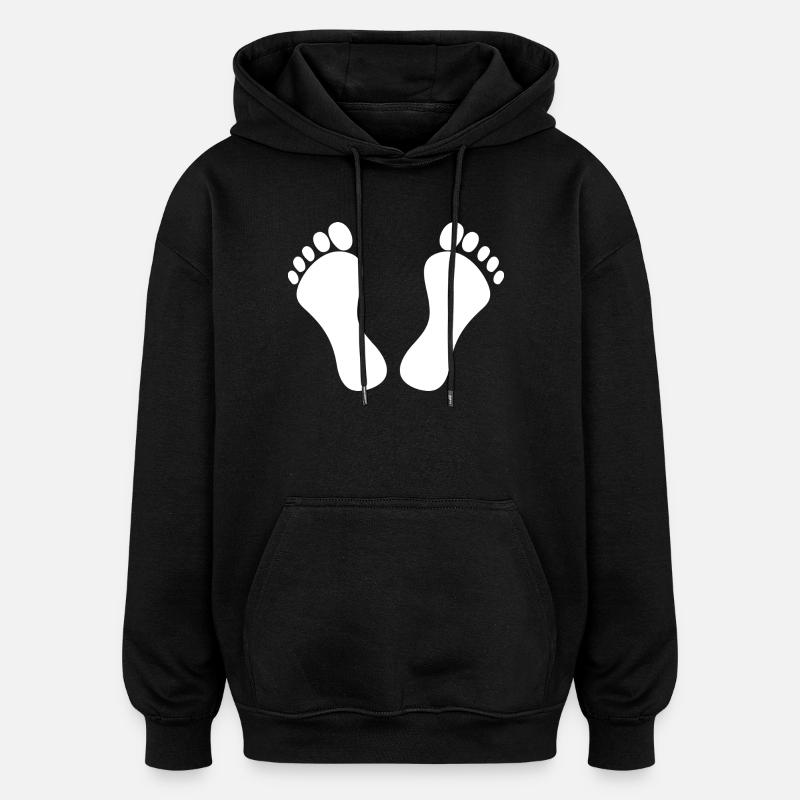 pieds - Sweat à capuche oversize unisexe - noir
