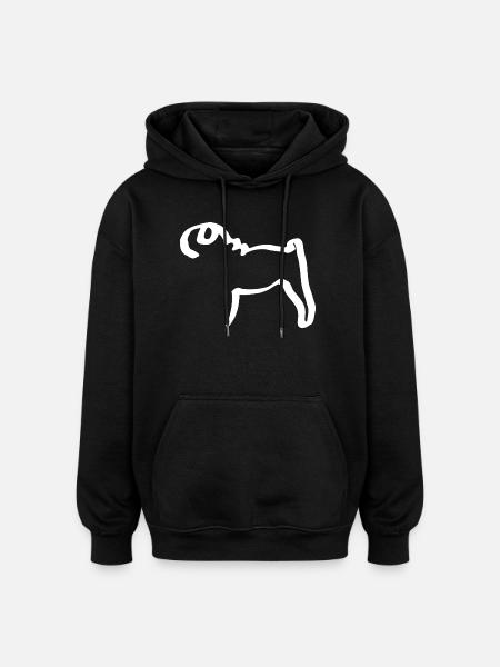 Lignes mops - Sweat à capuche oversize unisexe - noir