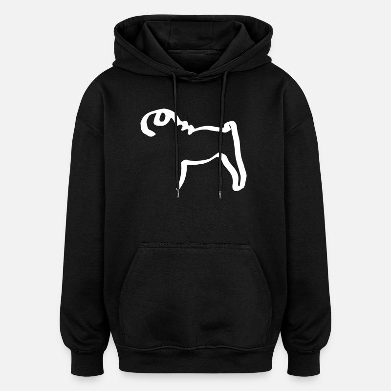 Lignes mops - Sweat à capuche oversize unisexe - noir