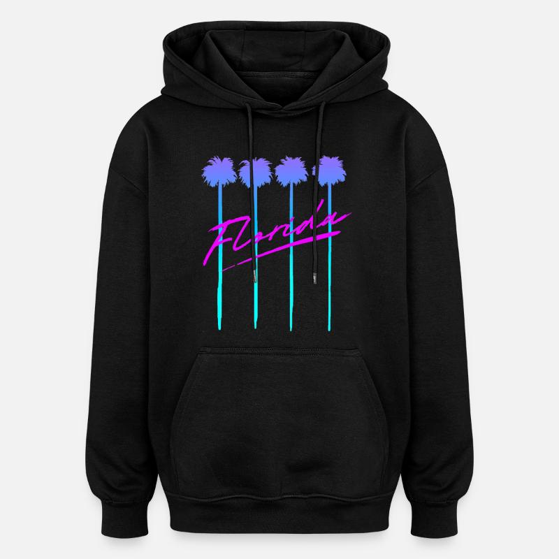 Florida Palmen - Oversized Unisex Hoodie - Schwarz