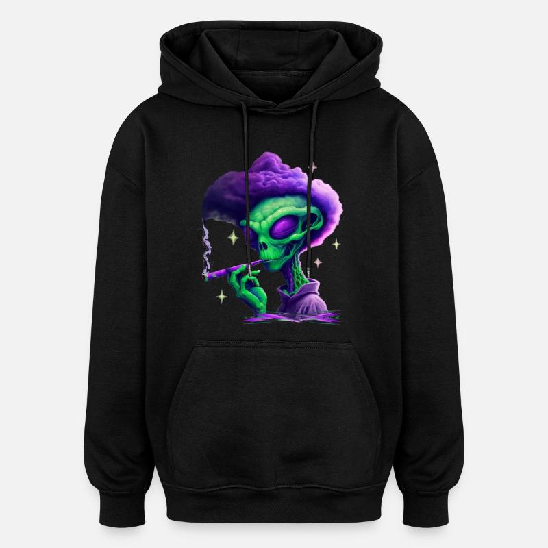 Stoner alien - Sweat à capuche oversize unisexe - noir