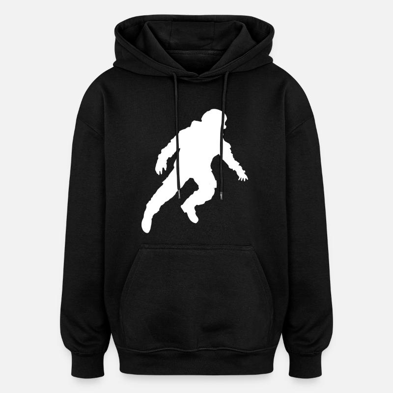 Floating Astronaut Silhouette Weightlessness - Oversized Unisex Hoodie - black