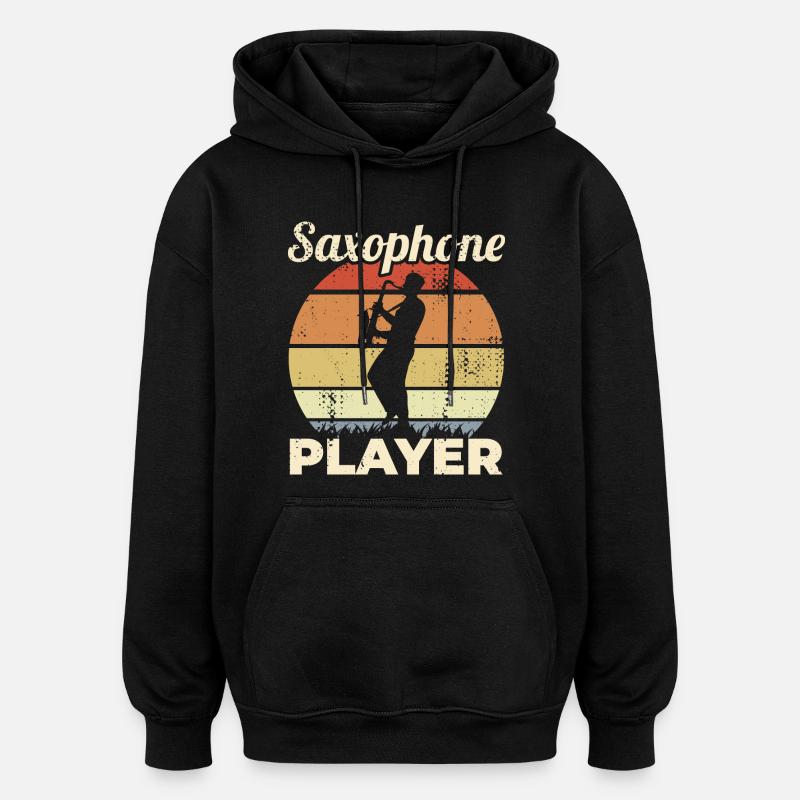 Drôle de saxophoniste - Sweat à capuche oversize unisexe - noir
