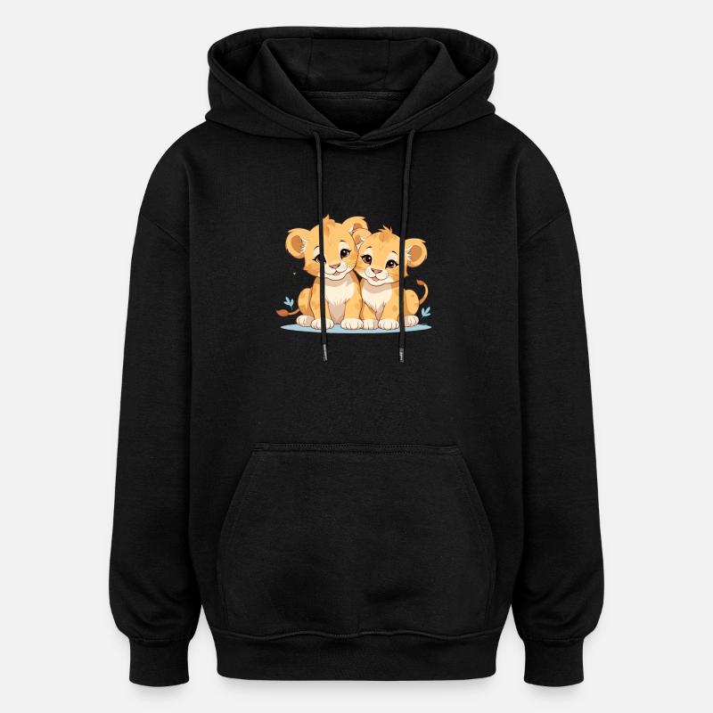 Lionceaux - Sweat à capuche oversize unisexe - noir