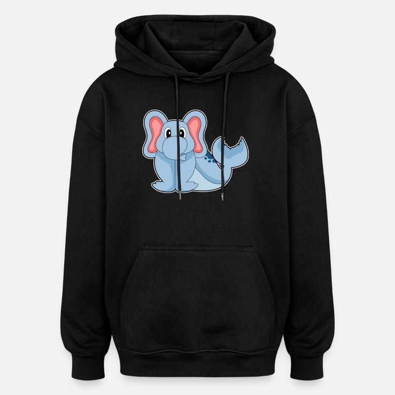 Eléphant de mer - Sweat à capuche oversize unisexe - noir
