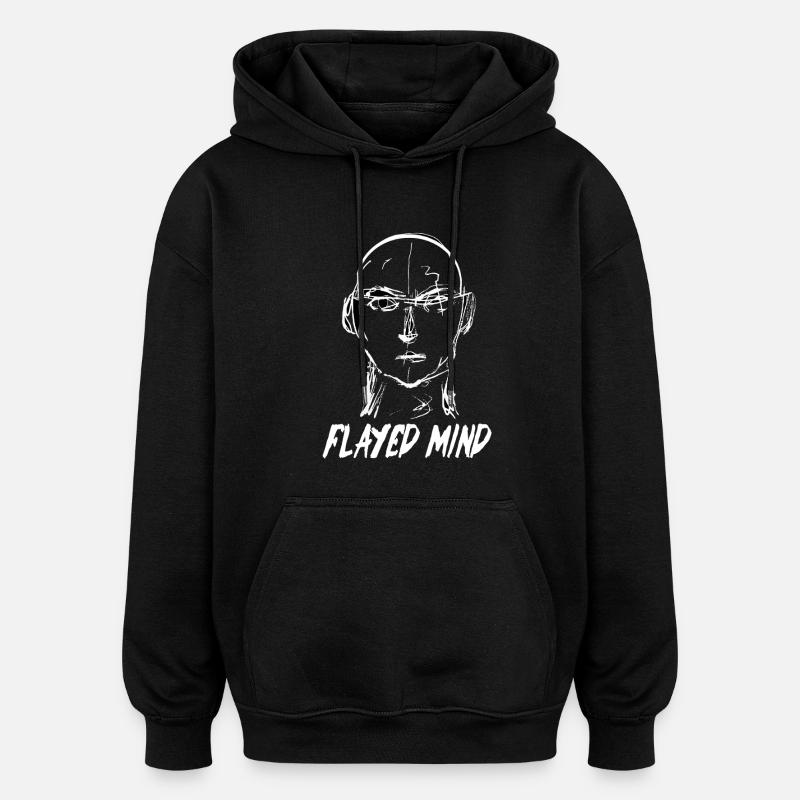 Flayed Mind weiß - Oversized Unisex Hoodie - Schwarz