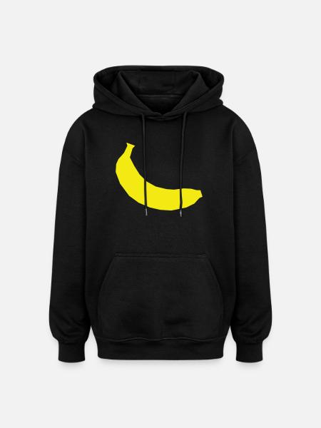 Gelbe Banane - Oversized Unisex Hoodie - Schwarz