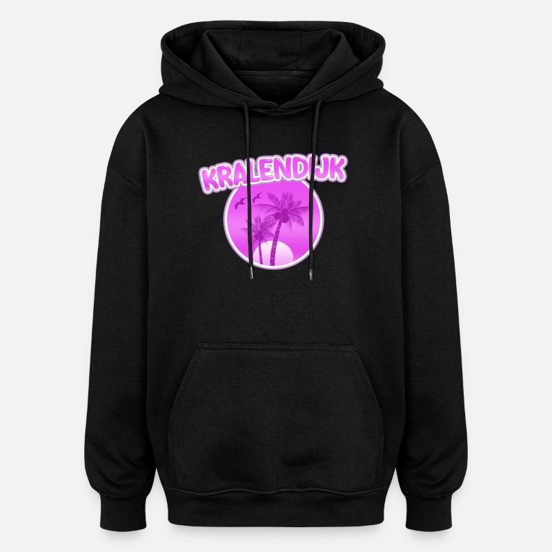 KRALENDIJK - Sweat à capuche oversize unisexe - noir