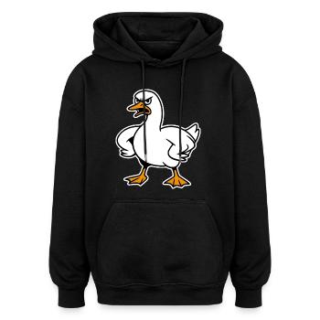 Lustige wütende Gans - Oversized Unisex Hoodie - Schwarz - Vorne - Noah (186cm)