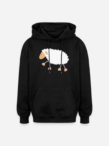 Funny Sheep - Oversized Unisex Hoodie - black