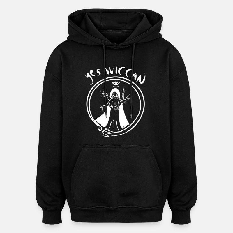 Yes Wiccan - Sweat à capuche oversize unisexe - noir