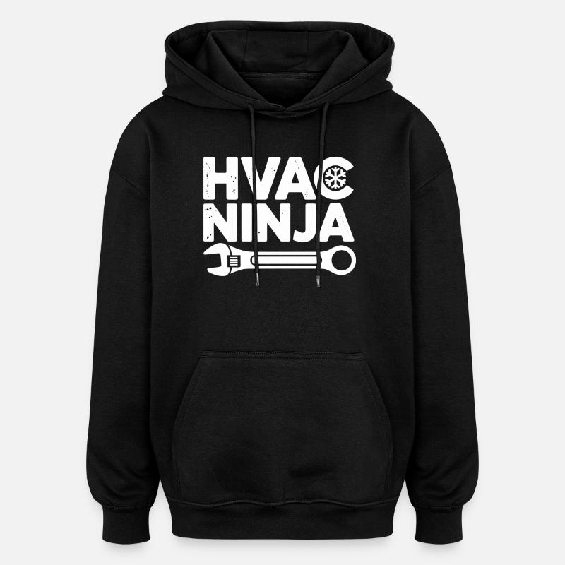 HVAC Ninja Techniker Reparatur Experte Design - Oversized Unisex Hoodie - Schwarz