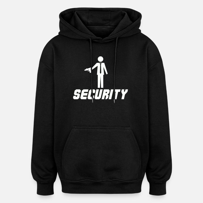 Security mit Waffe - Oversized Unisex Hoodie - Schwarz