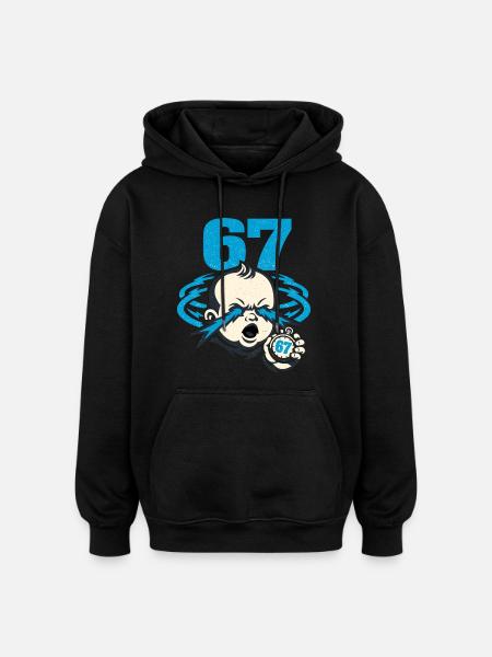 67 Six Seven - Gen Z - Oversized Unisex Hoodie - black