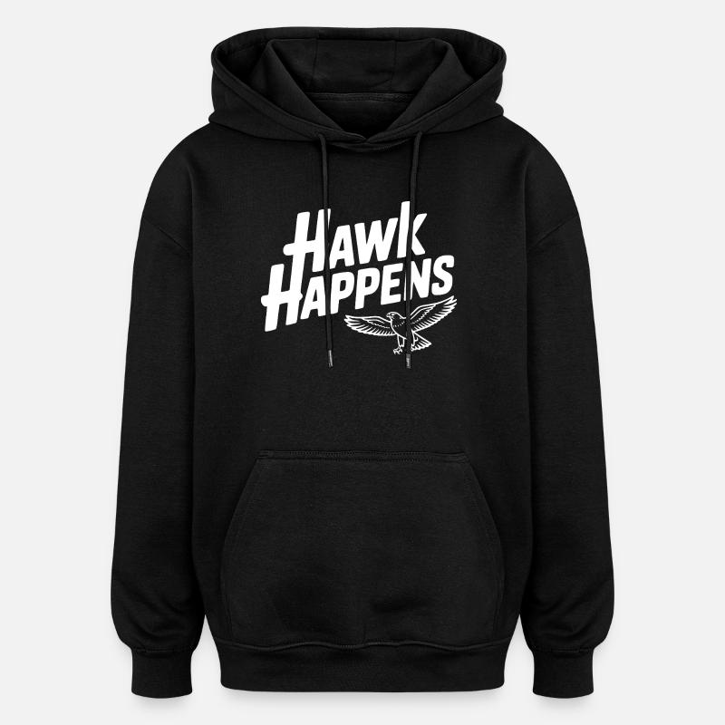 Hawk Happens - Sweat à capuche oversize unisexe - noir