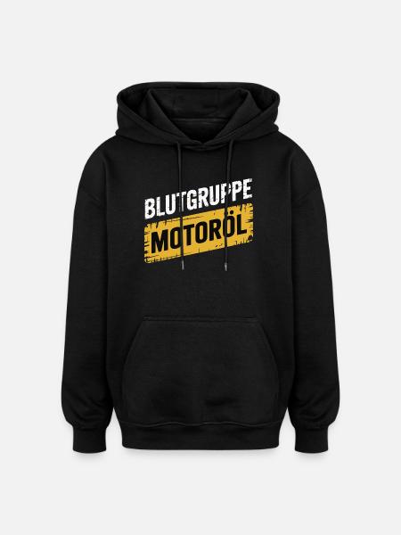 Blutgruppe Motoröl Schrauber Design - Oversized Unisex Hoodie - Schwarz