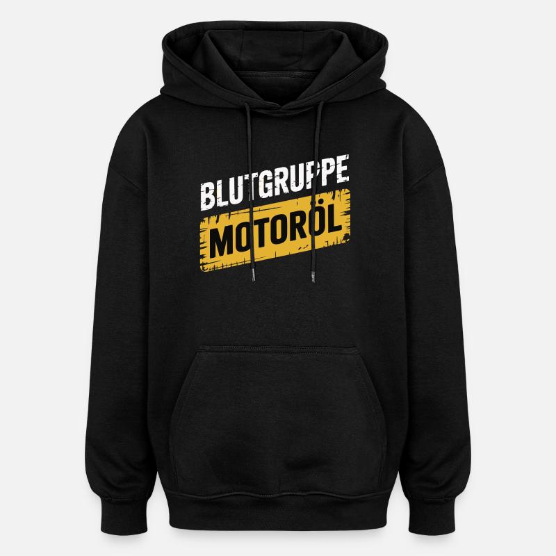 Blutgruppe Motoröl Schrauber Design - Oversized Unisex Hoodie - Schwarz