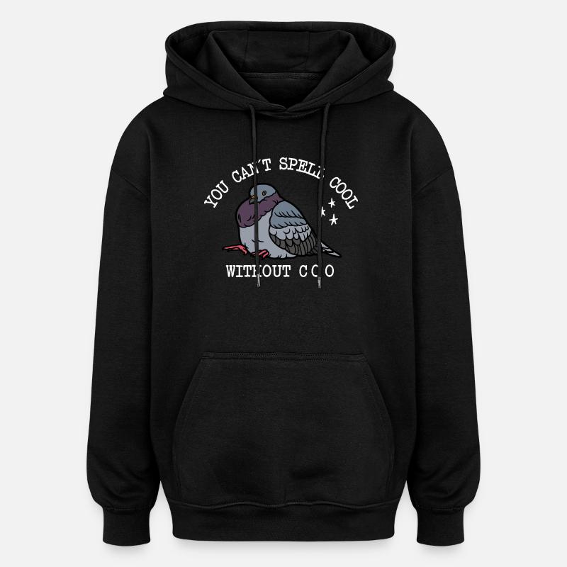 Taube Can’t Spell Cool - Oversized Unisex Hoodie - Schwarz