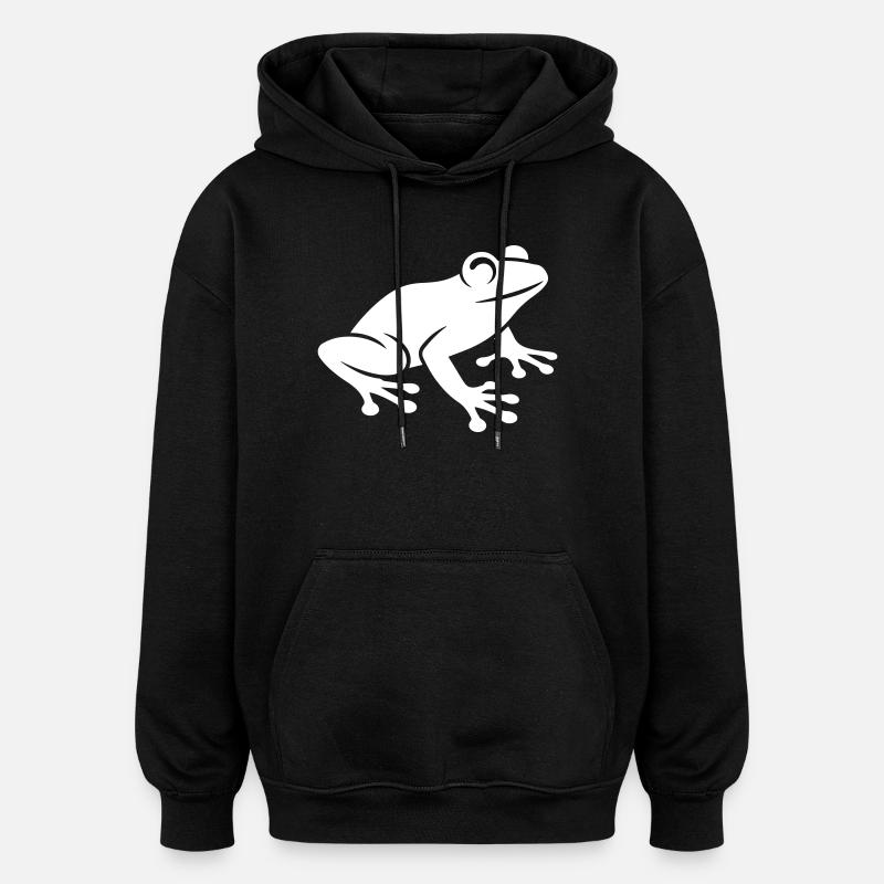 Icône de grenouille - Sweat à capuche oversize unisexe - noir