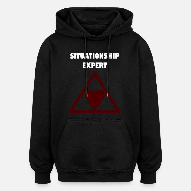 Relationship expert in the triangle - Oversized Unisex Hoodie - black