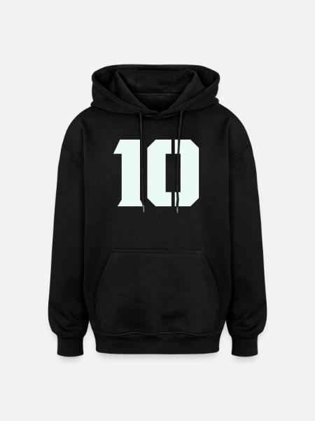 10- - Oversized Unisex Hoodie - Schwarz