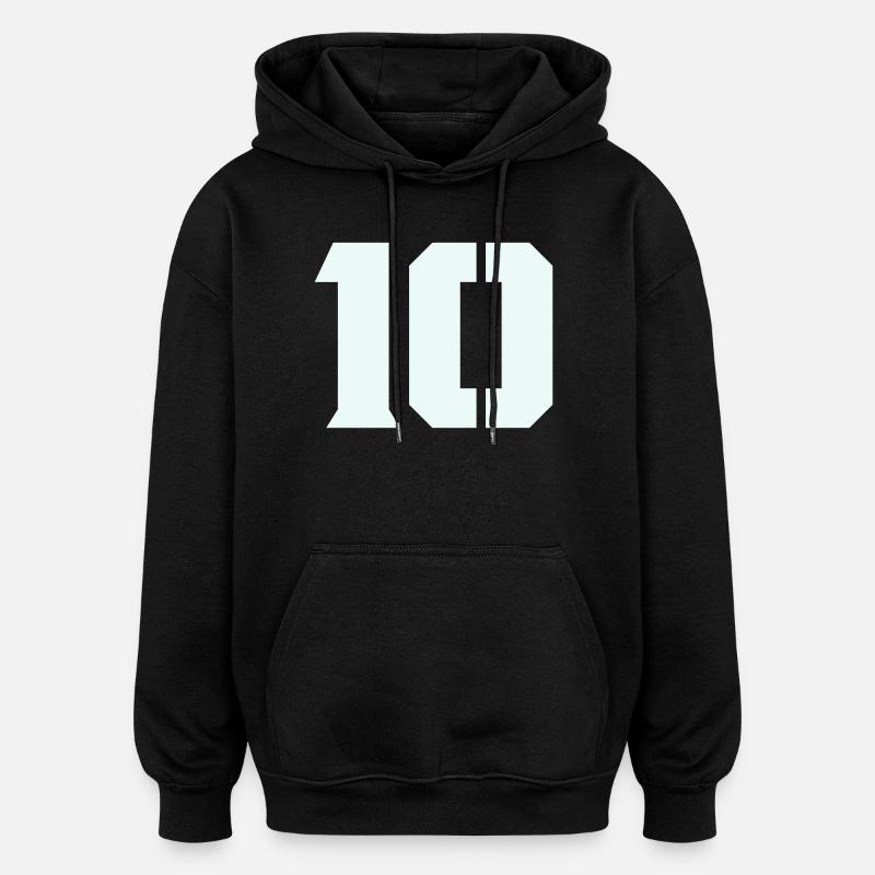 10- - Sweat à capuche oversize unisexe - noir