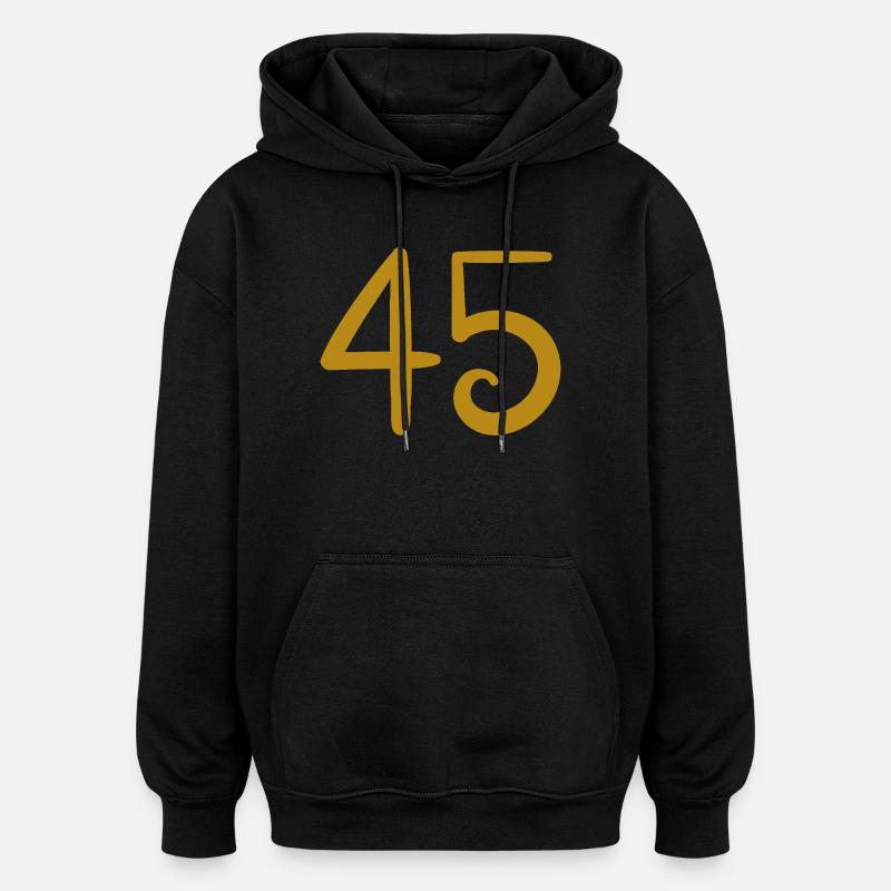 45 - Oversized Unisex Hoodie - Schwarz