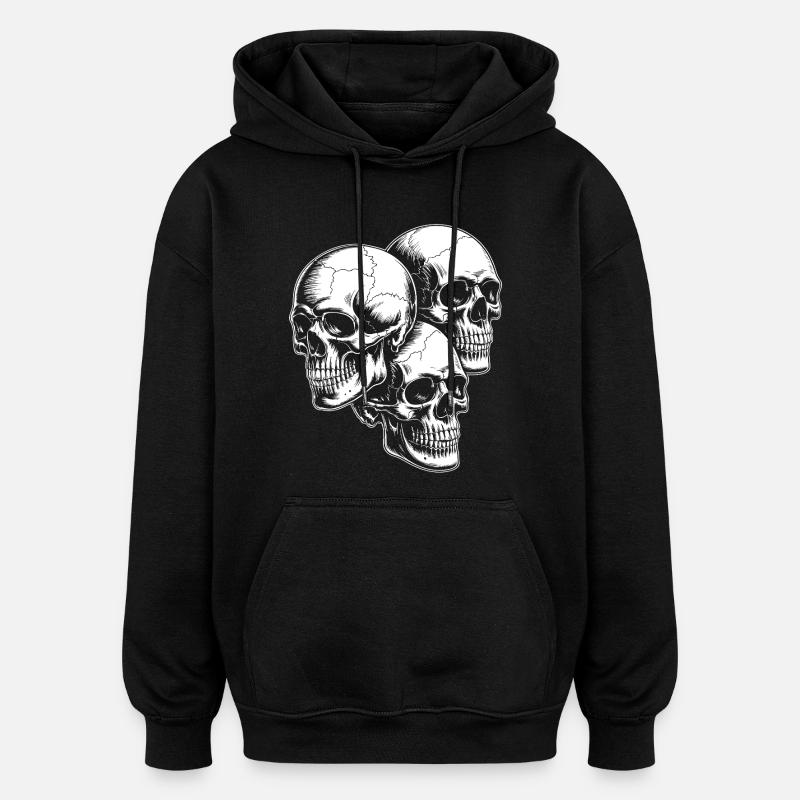 Skull Trio - Oversized Unisex Hoodie - Schwarz