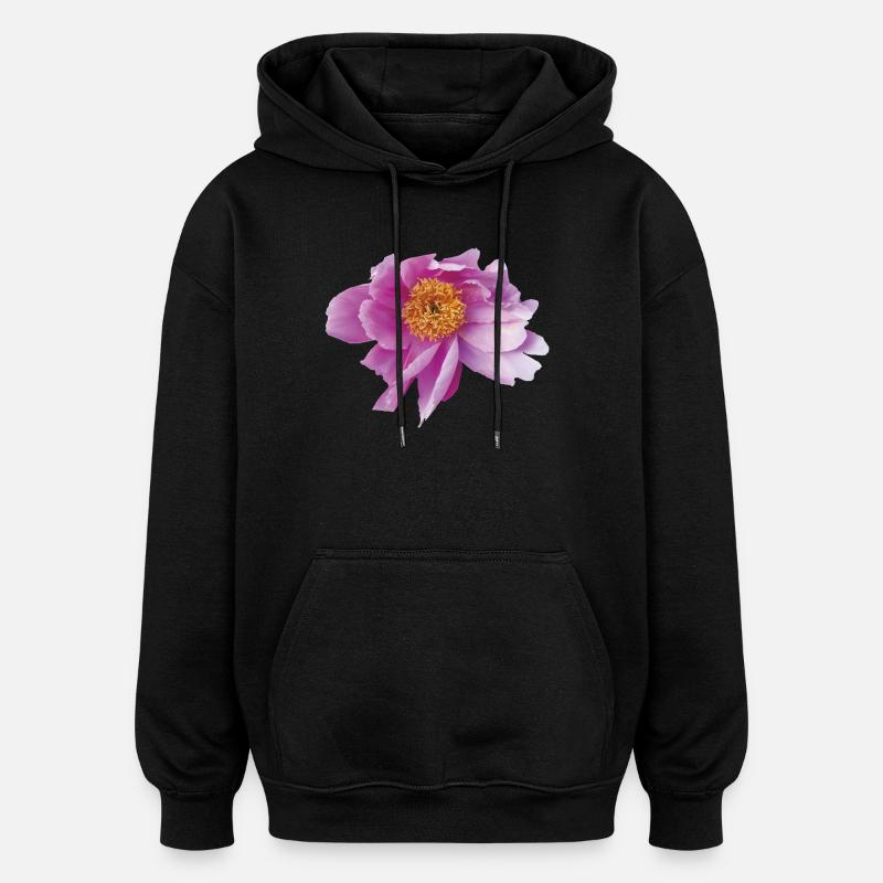 Peony_Dancing_in_Wind - Sweat à capuche oversize unisexe - noir