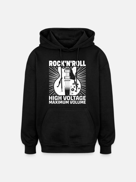 Rock'N'Roll Hochspannungsgitarre - Oversized Unisex Hoodie - Schwarz