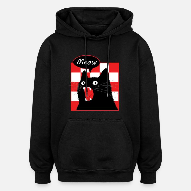 Le chat et l’humour - Sweat à capuche oversize unisexe - noir