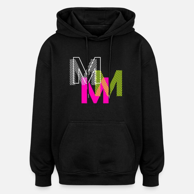 M Buchstabe - Oversized Unisex Hoodie - Schwarz