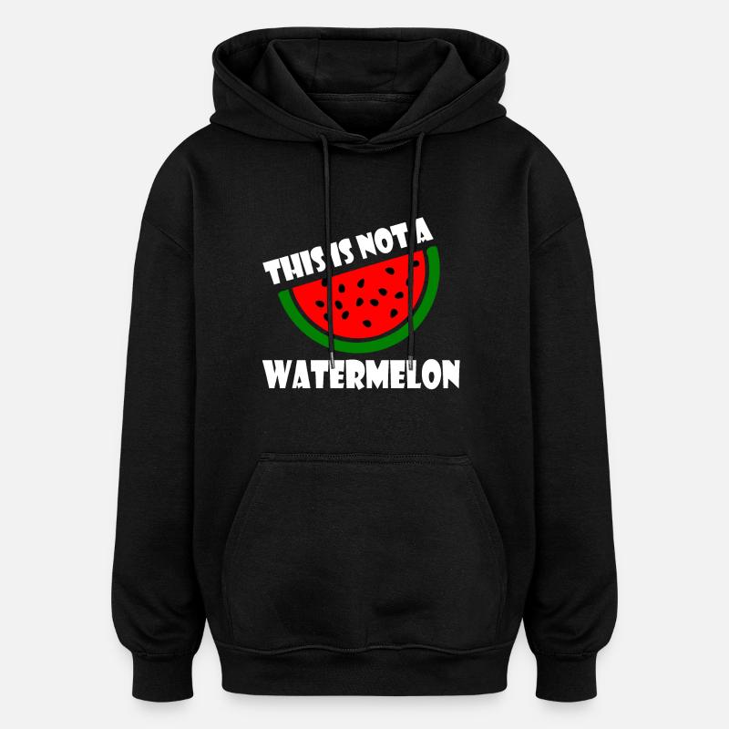 THIS IS NOT A WATERMELON - Sweat à capuche oversize unisexe - noir