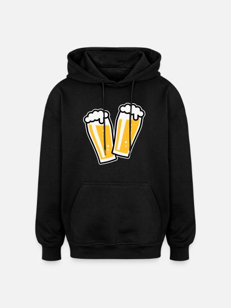 XDoppelter Willie (3) - Sweat à capuche oversize unisexe - noir