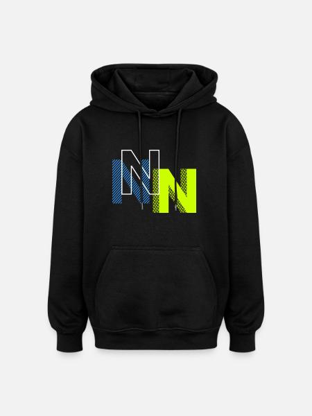 N Letter - Oversized Unisex Hoodie - black