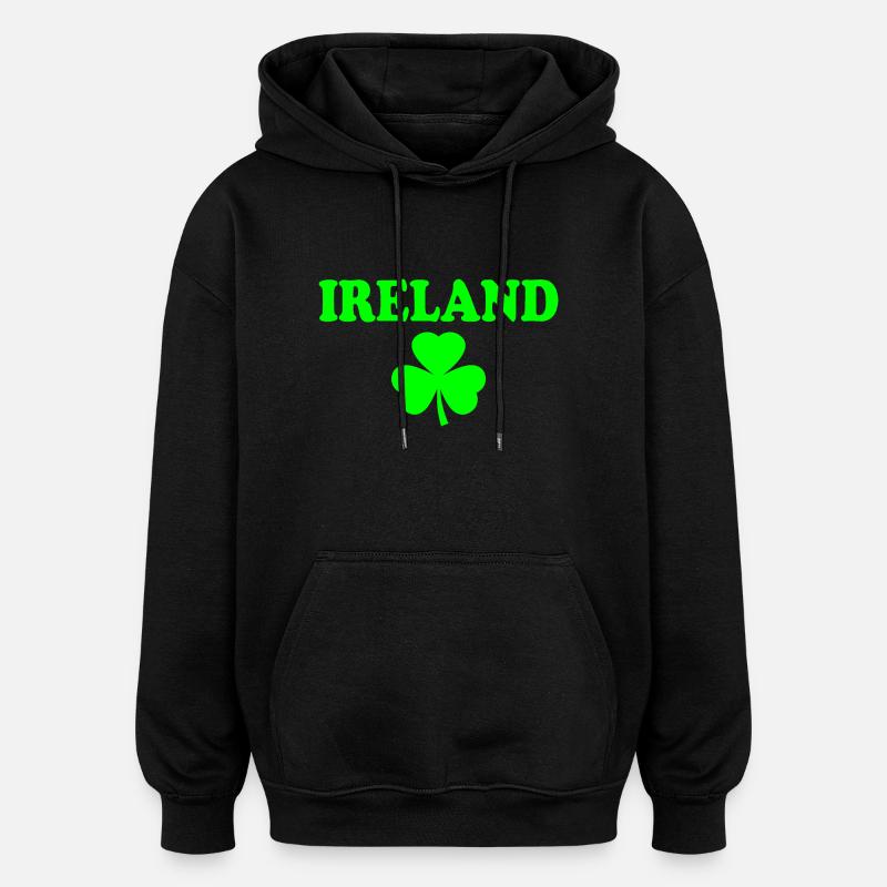 Trèfle d’Irlande - Sweat à capuche oversize unisexe - noir