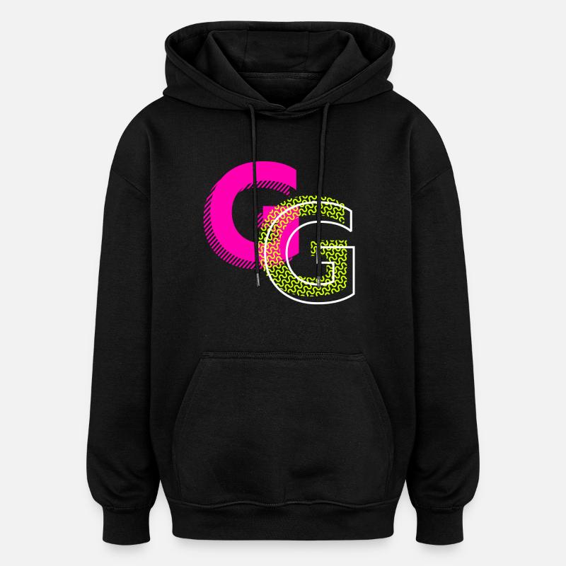 Initial letter G - Oversized Unisex Hoodie - black