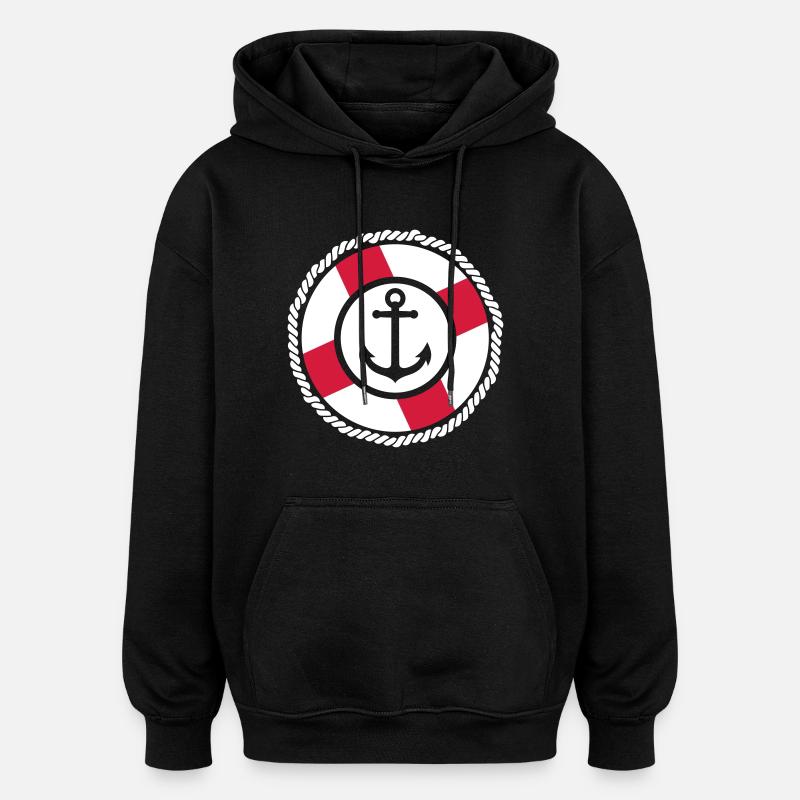 Rettungsring Anker - Oversized Unisex Hoodie - Schwarz