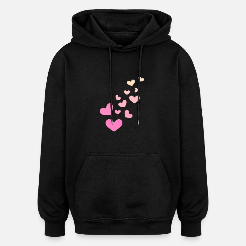 Herzchen Herz - Oversized Unisex Hoodie - Schwarz