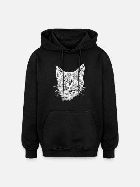 Cute cute kitten - Oversized Unisex Hoodie - black