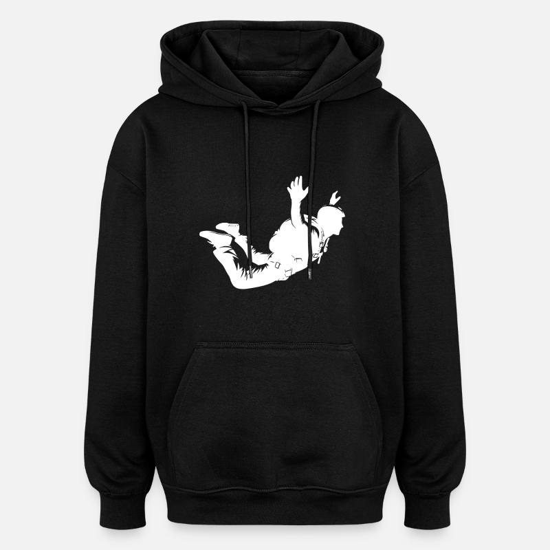Vol de parachutisme Hobby Man - Sweat à capuche oversize unisexe - noir