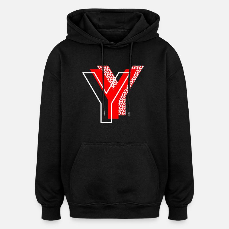 Lettre Y - Sweat à capuche oversize unisexe - noir