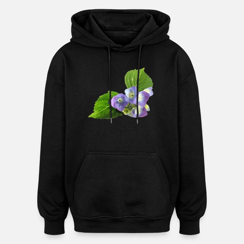 fleur - Sweat à capuche oversize unisexe - noir