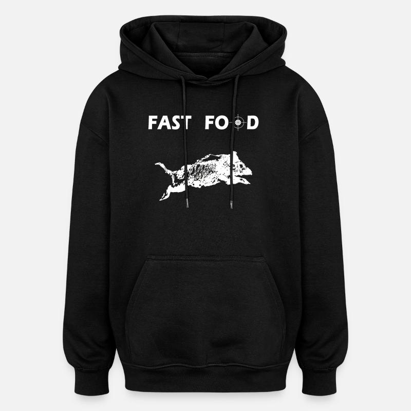 dictons de chasse amusants - Sweat à capuche oversize unisexe - noir