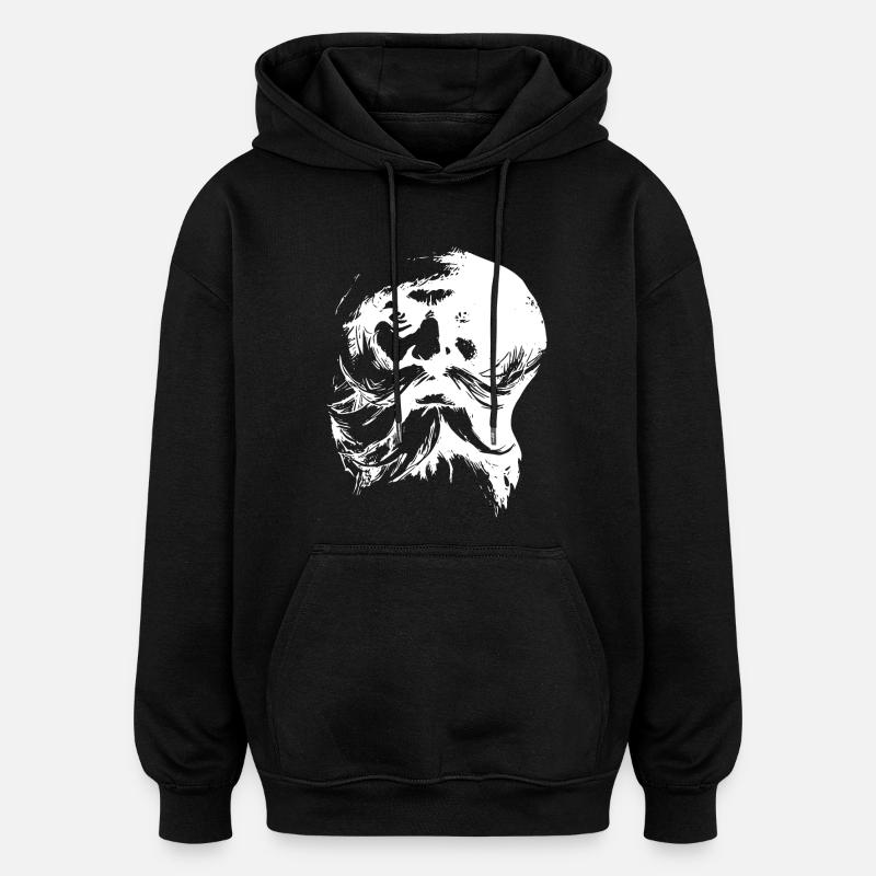 Retro Weihnachtsmann Gesicht - Oversized Unisex Hoodie - Schwarz