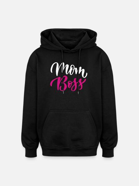 Mama Boss - Oversized Unisex Hoodie - Schwarz