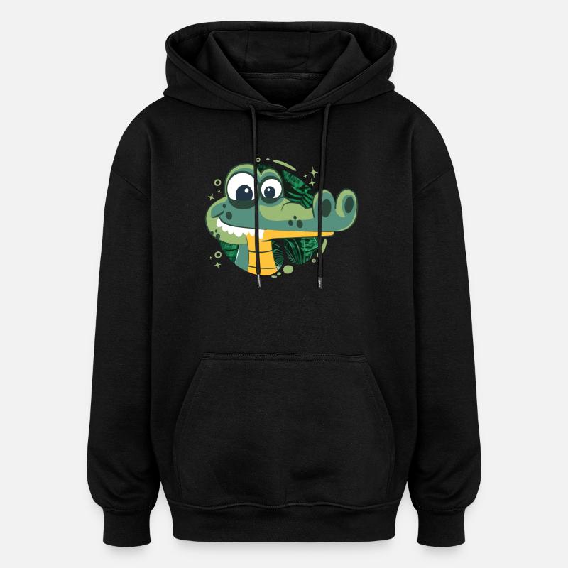 Alligator d’anniversaire vif! - Sweat à capuche oversize unisexe - noir